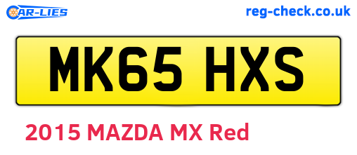 MK65HXS are the vehicle registration plates.