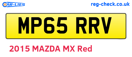 MP65RRV are the vehicle registration plates.