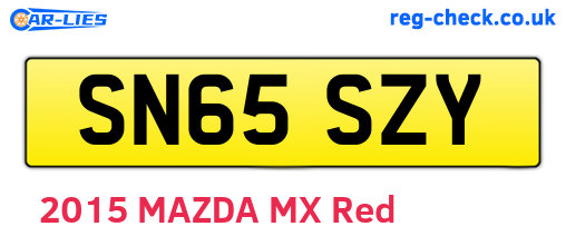 SN65SZY are the vehicle registration plates.