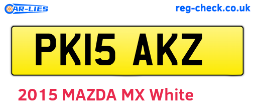 PK15AKZ are the vehicle registration plates.