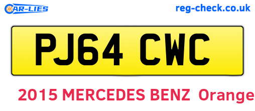 PJ64CWC are the vehicle registration plates.