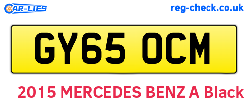 GY65OCM are the vehicle registration plates.