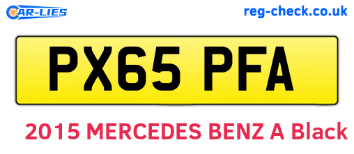 PX65PFA are the vehicle registration plates.