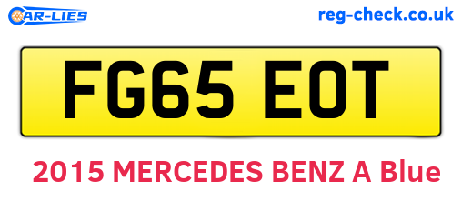 FG65EOT are the vehicle registration plates.
