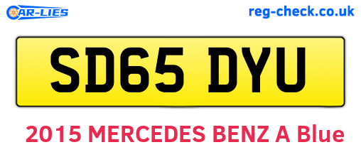 SD65DYU are the vehicle registration plates.