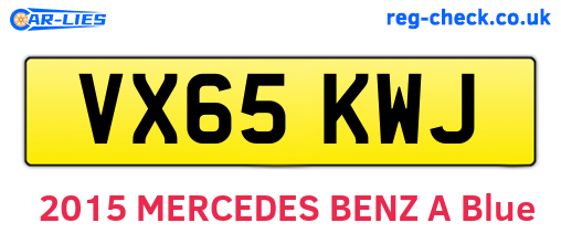 VX65KWJ are the vehicle registration plates.