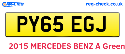 PY65EGJ are the vehicle registration plates.