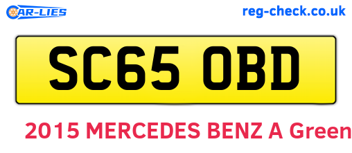 SC65OBD are the vehicle registration plates.