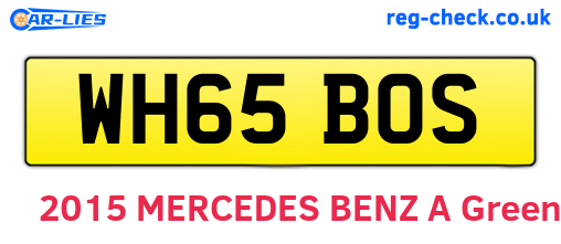 WH65BOS are the vehicle registration plates.