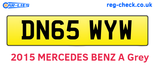 DN65WYW are the vehicle registration plates.