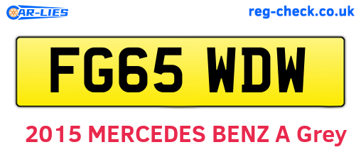 FG65WDW are the vehicle registration plates.