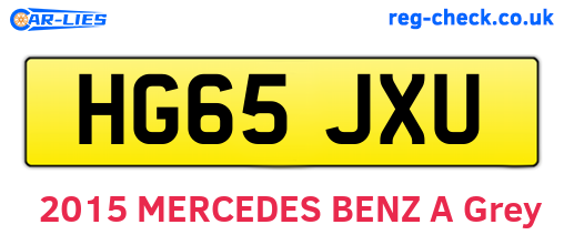 HG65JXU are the vehicle registration plates.