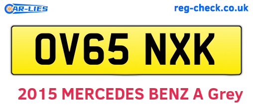 OV65NXK are the vehicle registration plates.