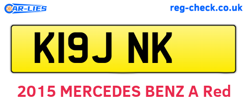 K19JNK are the vehicle registration plates.