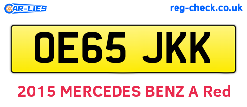 OE65JKK are the vehicle registration plates.