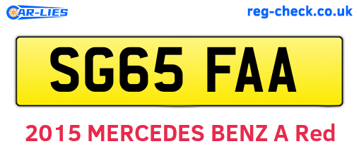 SG65FAA are the vehicle registration plates.