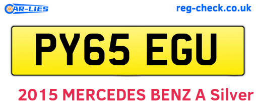 PY65EGU are the vehicle registration plates.