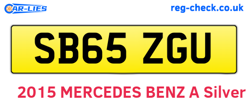 SB65ZGU are the vehicle registration plates.