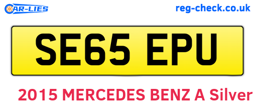 SE65EPU are the vehicle registration plates.