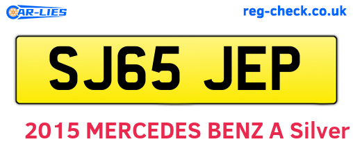 SJ65JEP are the vehicle registration plates.