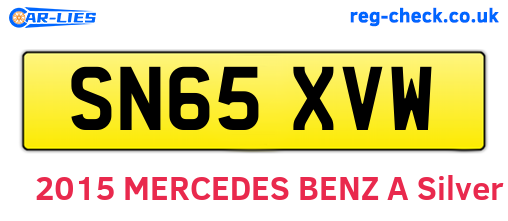 SN65XVW are the vehicle registration plates.