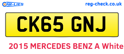 CK65GNJ are the vehicle registration plates.