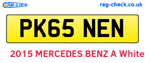 PK65NEN are the vehicle registration plates.