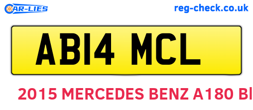 AB14MCL are the vehicle registration plates.