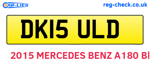 DK15ULD are the vehicle registration plates.