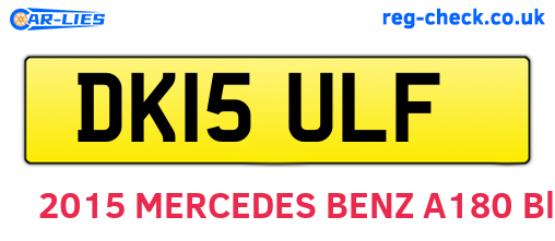 DK15ULF are the vehicle registration plates.