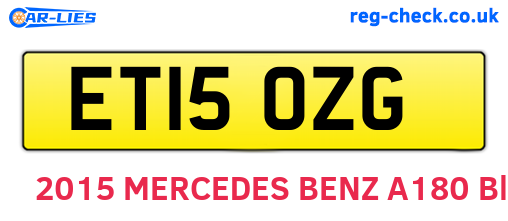 ET15OZG are the vehicle registration plates.