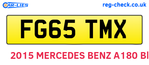 FG65TMX are the vehicle registration plates.