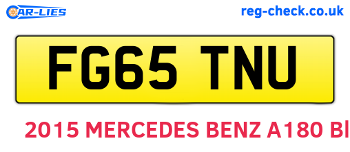 FG65TNU are the vehicle registration plates.