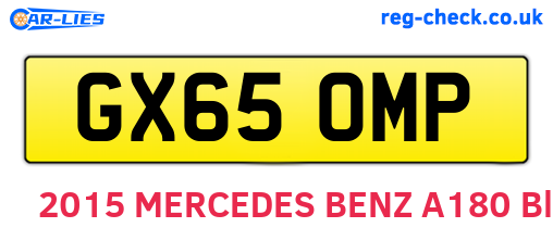 GX65OMP are the vehicle registration plates.