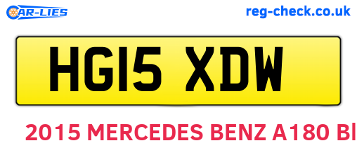 HG15XDW are the vehicle registration plates.