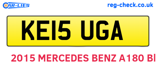 KE15UGA are the vehicle registration plates.
