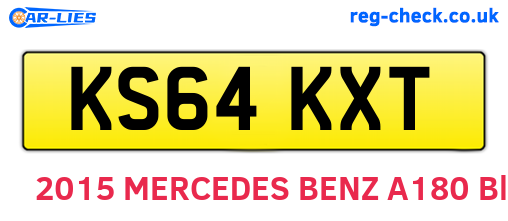 KS64KXT are the vehicle registration plates.