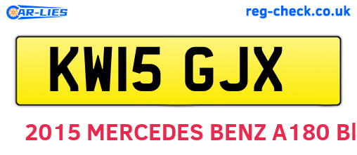 KW15GJX are the vehicle registration plates.