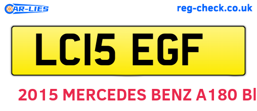 LC15EGF are the vehicle registration plates.