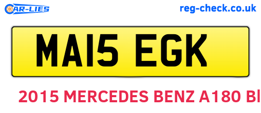 MA15EGK are the vehicle registration plates.
