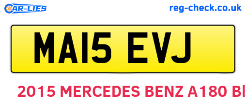 MA15EVJ are the vehicle registration plates.