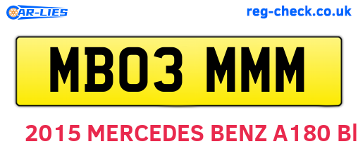 MB03MMM are the vehicle registration plates.