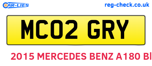 MC02GRY are the vehicle registration plates.