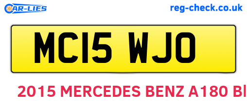 MC15WJO are the vehicle registration plates.