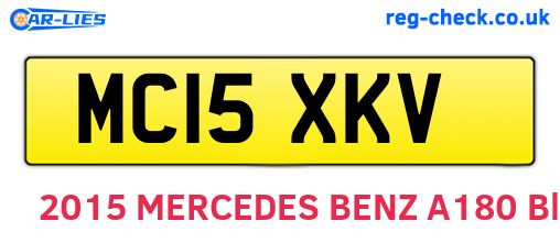 MC15XKV are the vehicle registration plates.