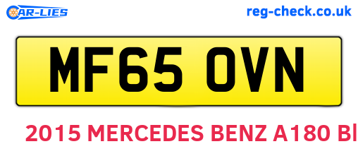 MF65OVN are the vehicle registration plates.