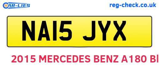 NA15JYX are the vehicle registration plates.