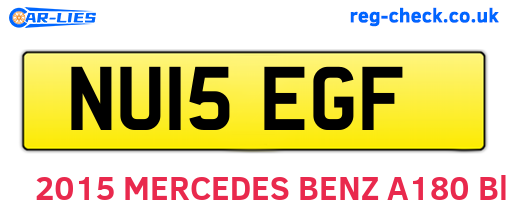 NU15EGF are the vehicle registration plates.