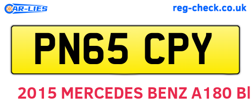 PN65CPY are the vehicle registration plates.