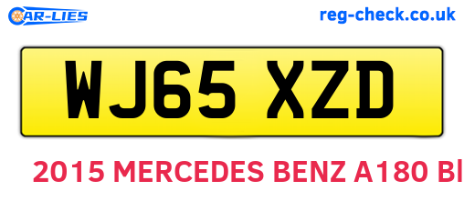 WJ65XZD are the vehicle registration plates.